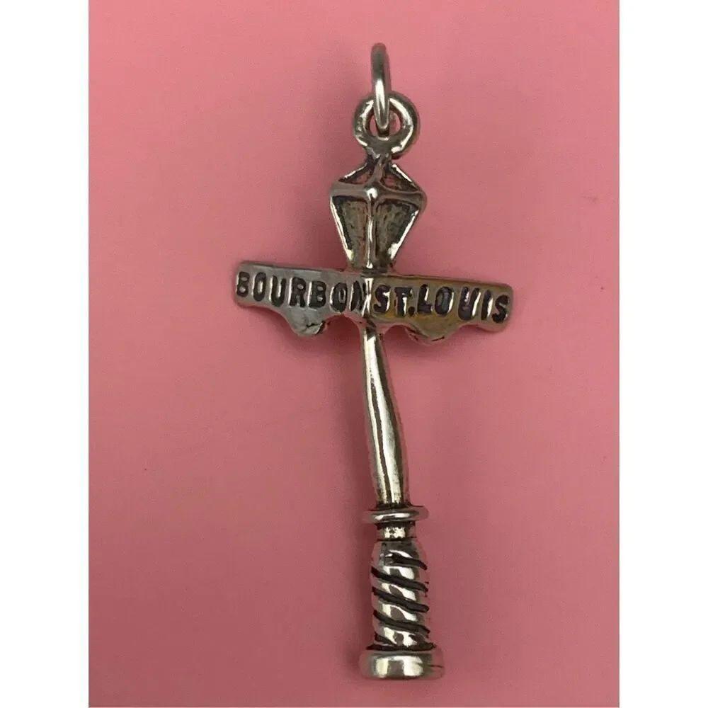 Bourbon St Louis Lamp Post Sterling Silver Jewelry Charm #Mardi Gras #party